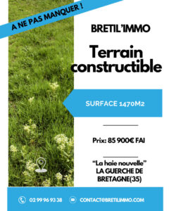 LA GUERCHE DE BRETAGNE – A VENDRE – TERRAIN